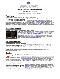This Week’s Newsmakers Top Story –21, 2011 January 14