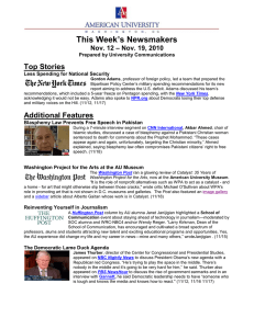 This Week’s Newsmakers Top Stories – Nov. 19, 2010 Nov. 12