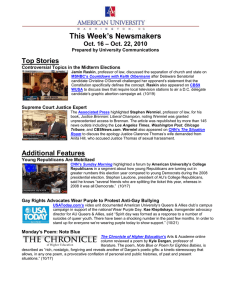 This Week’s Newsmakers Top Stories – Oct. 22, 2010 Oct. 16