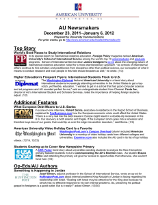 AU Newsmakers Top Story –January 6, 2012