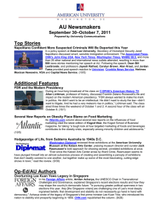 AU Newsmakers Top Stories –October 7, 2011 September 30