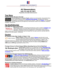 AU Newsmakers Top Story –July 22, 2011 July 15