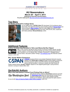 AU Newsmakers Top Story Additional Features – April 5, 2013