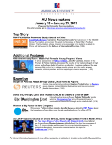 AU Newsmakers Top Story – January 25, 2013 January 18