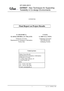 Final Report on Project Results COTEST Testability in Co-design Environments IST-2000-29212