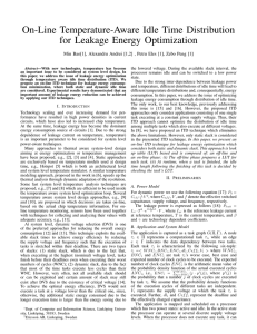 On-Line Temperature-Aware Idle Time Distribution for Leakage Energy Optimization