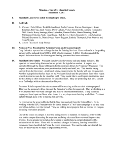 Minutes of the KSU Classified Senate December 7, 2011  I.