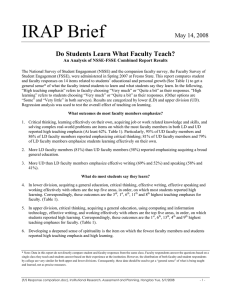 IRAP Brief  Do Students Learn What Faculty Teach? May