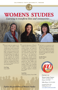 WOMEN S  STUDIES ’ Learning to transform lives and communities …