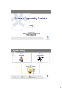Software Engineering Reviews  autumn 2013