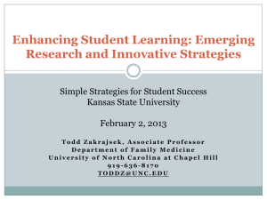 Enhancing Student Learning: Emerging Research and Innovative Strategies Kansas State University