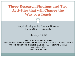 Three Research Findings and Two Activities that will Change the
