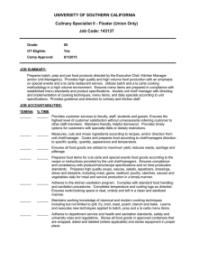 UNIVERSITY OF SOUTHERN CALIFORNIA Culinary Specialist II - Floater (Union Only)
