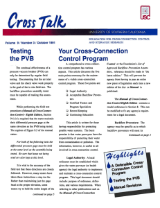 Cross Testing Your Cross-Connection the  PVB