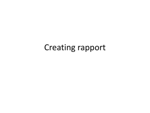 Creating rapport