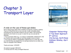 Chapter 3 Transport Layer Computer Networking: