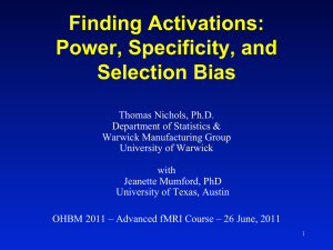 Finding Activations: Power, Specificity, and Selection Bias