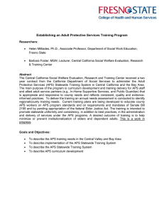Establishing an Adult Protective Services Training Program