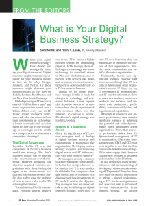 W What is Your Digital Business Strategy? From the editors