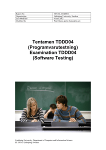 Report No TENTA_TDDD04 Organization Linköping University, Sweden