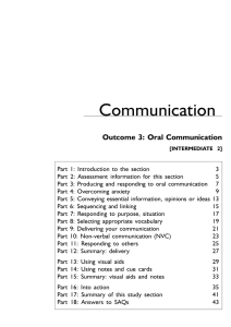 Communication Outcome 3: Oral Communication