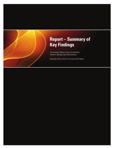 Report – Summary of Key Findings