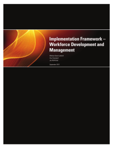 Implementation Framework – Workforce Development and Management