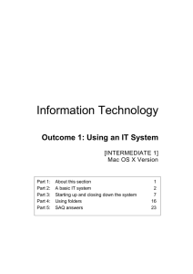 Information Technology Outcome 1: Using an IT System
