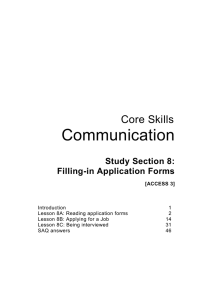 Communication Core Skills Study Section 8: