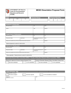 MESD Dissertation Proposal Form  Date Course Group