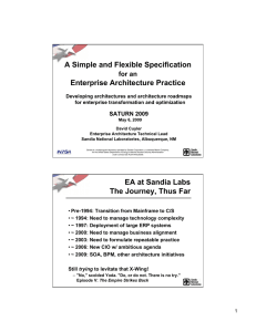 A Simple and Flexible Specification  Enterprise Architecture Practice for an