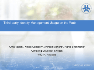 Third-party Identity Management Usage on the Web  ¹Linköping University, Sweden