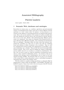Annotated Bibliography - Patrick Lambrix 1
