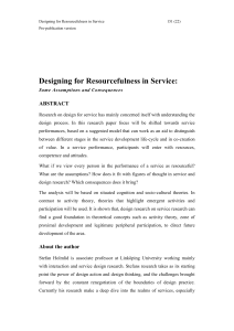 Designing for Resourcefulness in Service: ABSTRACT