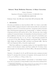 Roberts’ Weak Welfarism Theorem: A Minor Correction