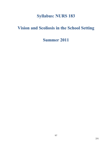 Syllabus: NURS 183 Vision and Scoliosis in the School Setting Summer 2011