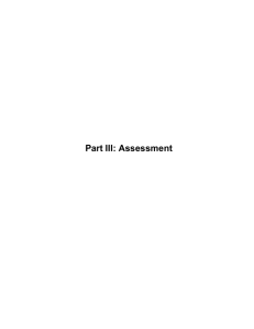 Part III: Assessment