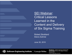 SEI Webinar: Critical Lessons Learned in the Content and Delivery