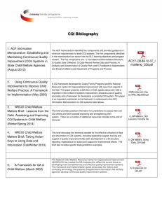 CQI Bibliography 1. ACF Information Memorandum: Establishing and