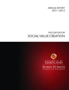SOCIAL VALUE CREATION ─2012 2011 THE CENTER FOR