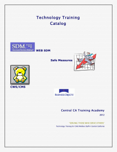 Technology Training Catalog  WEB SDM