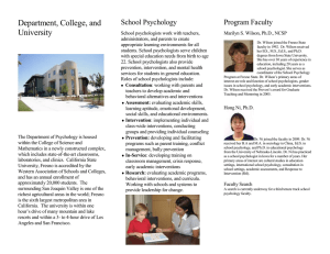 Department, College, and University School Psychology Program Faculty
