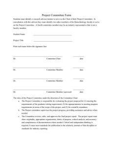 Project Committee Form