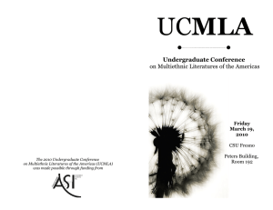 MLA Undergraduate Conference on Multiethnic Literatures of the Americas Friday