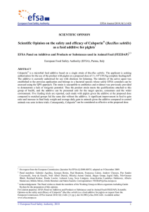 Scientific Opinion on the safety and efficacy of Calsporin Bacillus subtilis