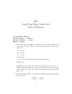 2015 Leap Frog Relay Grades 6-8 Part I Solutions