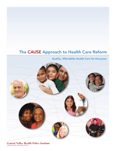The Approach to Health Care Reform  CAUSE