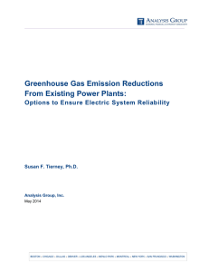 Greenhouse Gas Emission Reductions From Existing Power Plants: