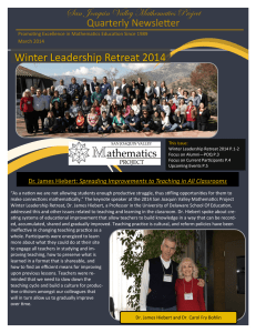 Winter Leadership Retreat 2014  San Joaquin Valley Mathematics Project Quarterly Newsletter