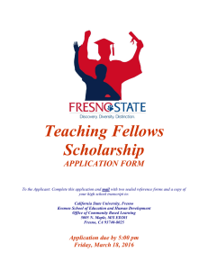 Teaching Fellows Scholarship  APPLICATION FORM